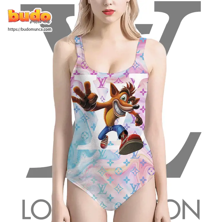 Lv feat crash bandicoot game hello swimsuit louis vuitton gift uninque for women